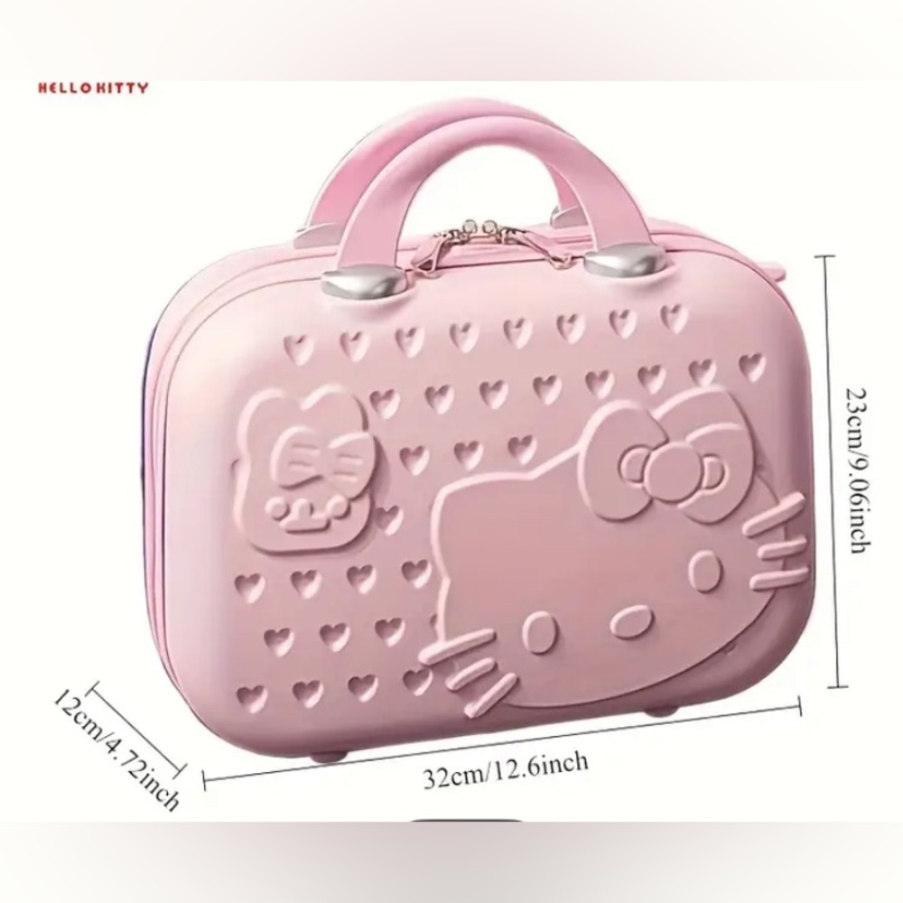 Hello Kitty Pink Heart Embossed Cosmetic Case - Picture 8 of 8